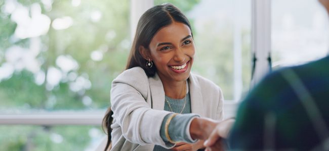 A job seeker accepting their first job offer